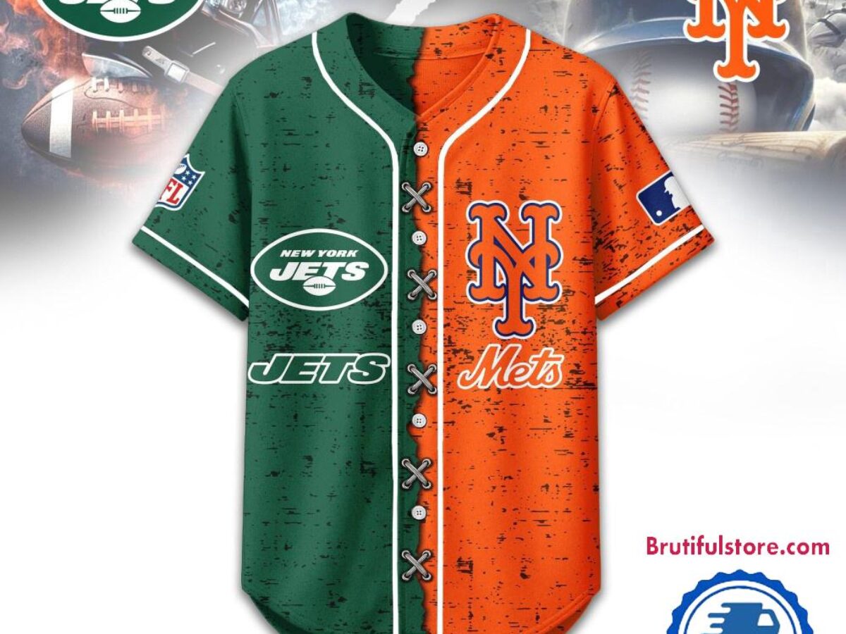 New York Jets Mix New York Mets Sporty New Design Baseball Jersey