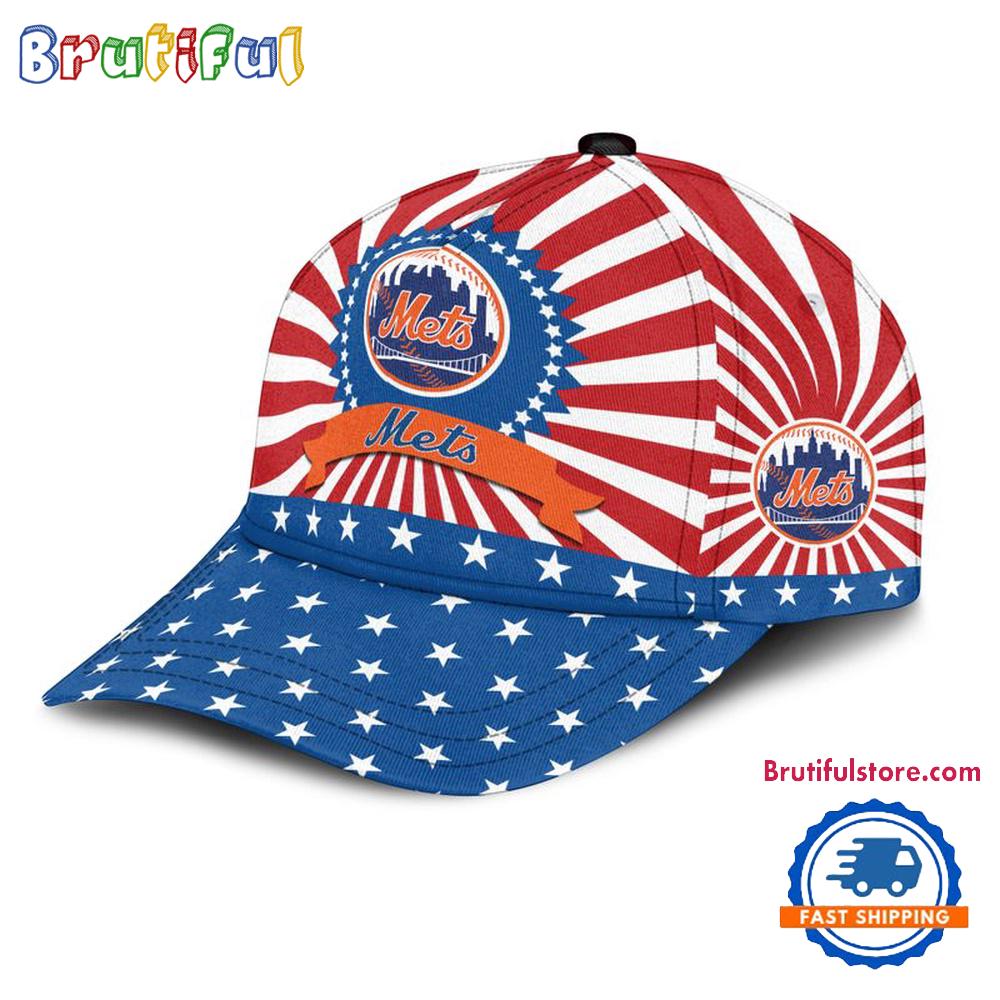 New York Mets American Flag Pattern Independence Day Baseball Cap