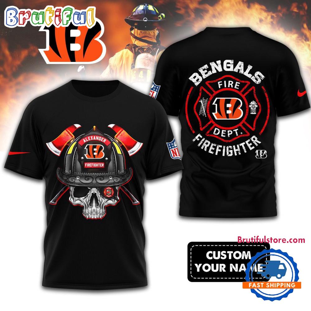 NFL Cincinnati Bengals Football Team Fire Fighter Unisex 3D Shirt
