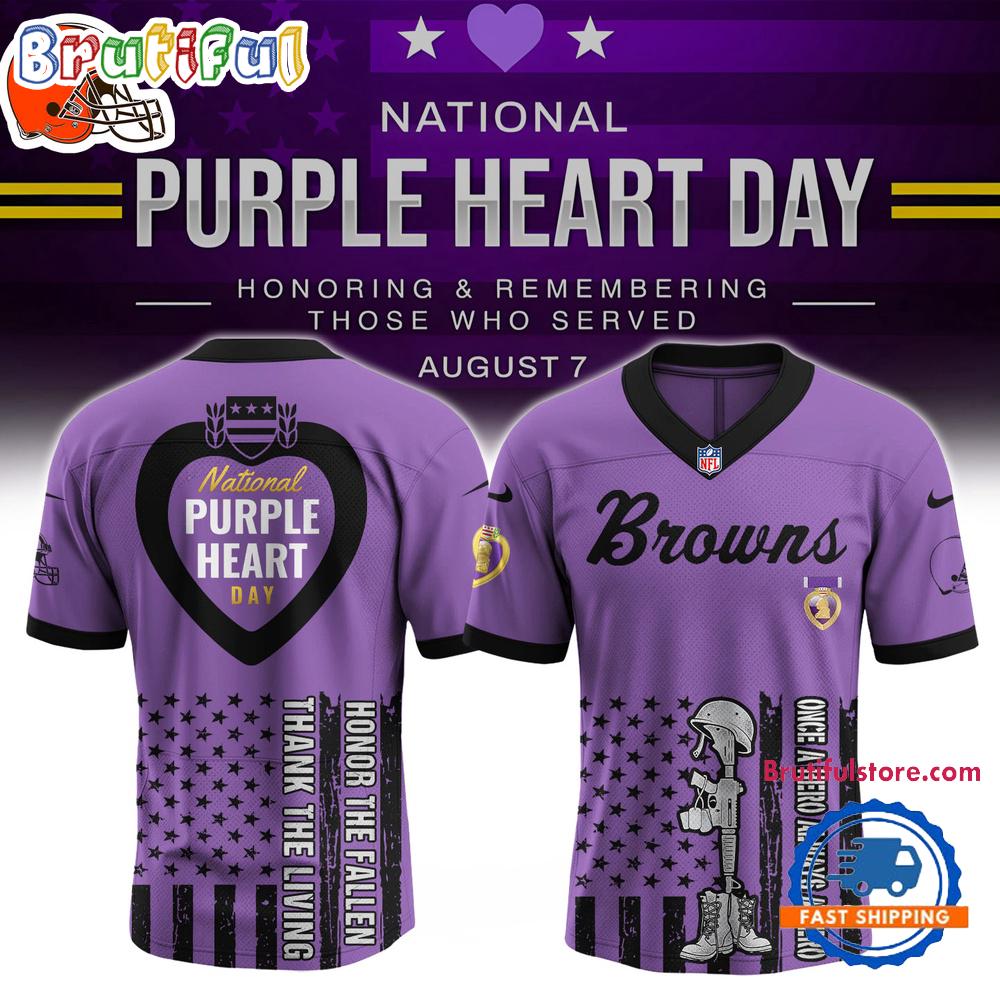 NFL Cleveland Browns Purple Heart Day Limited Edition Football Jersey