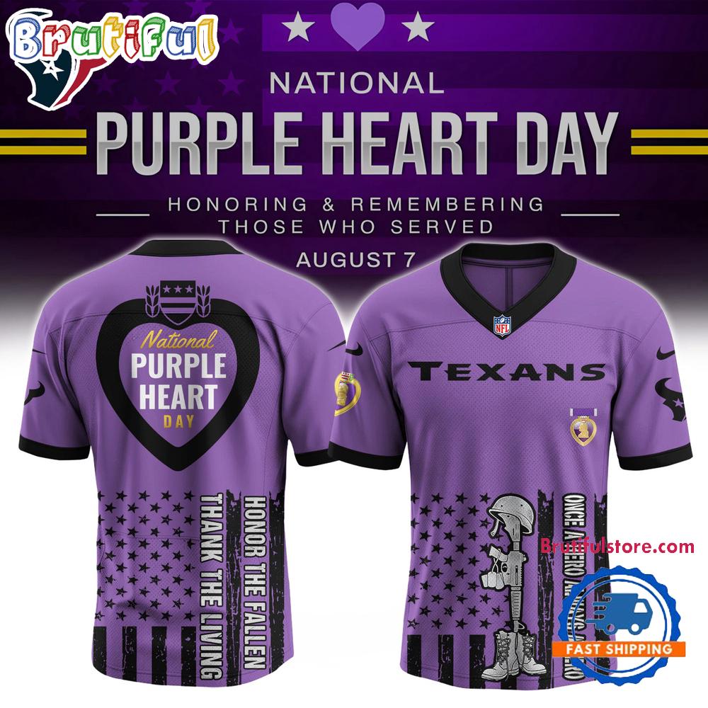 NFL Houston Texans Purple Heart Day Limited Edition Football Jersey