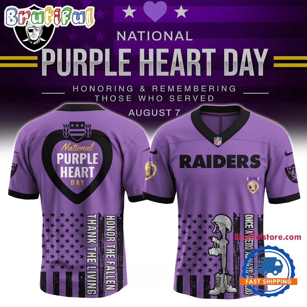 NFL Las Vegas Raiders Purple Heart Day Limited Edition Football Jersey