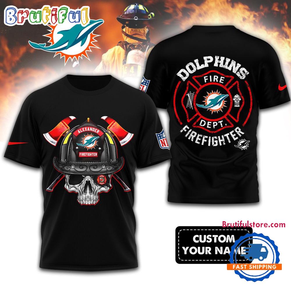 NFL Miami Dolphins Football Team Fire Fighter Unisex 3D Shirt