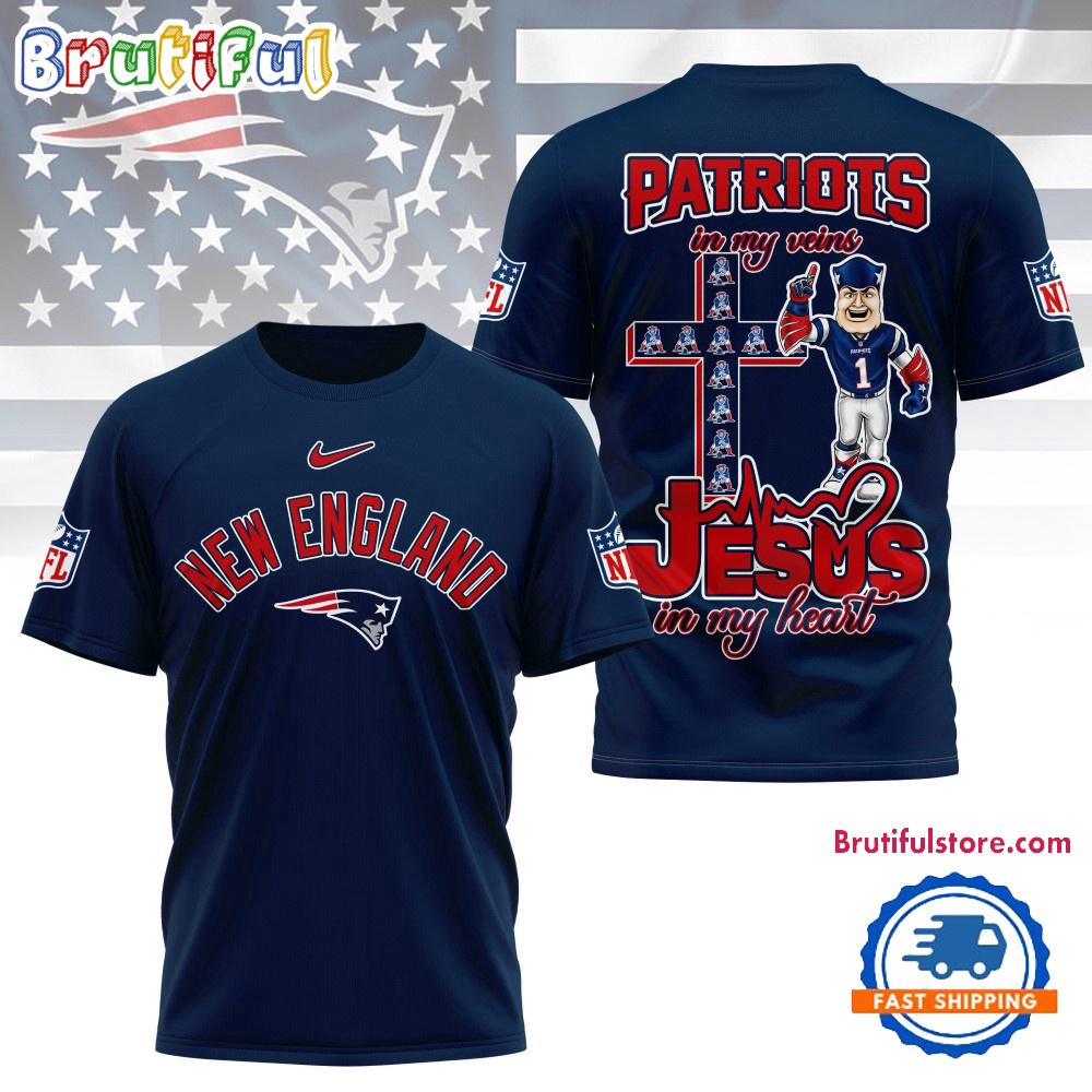 NFL New England Patriots Football And Jesus 3D Shirt