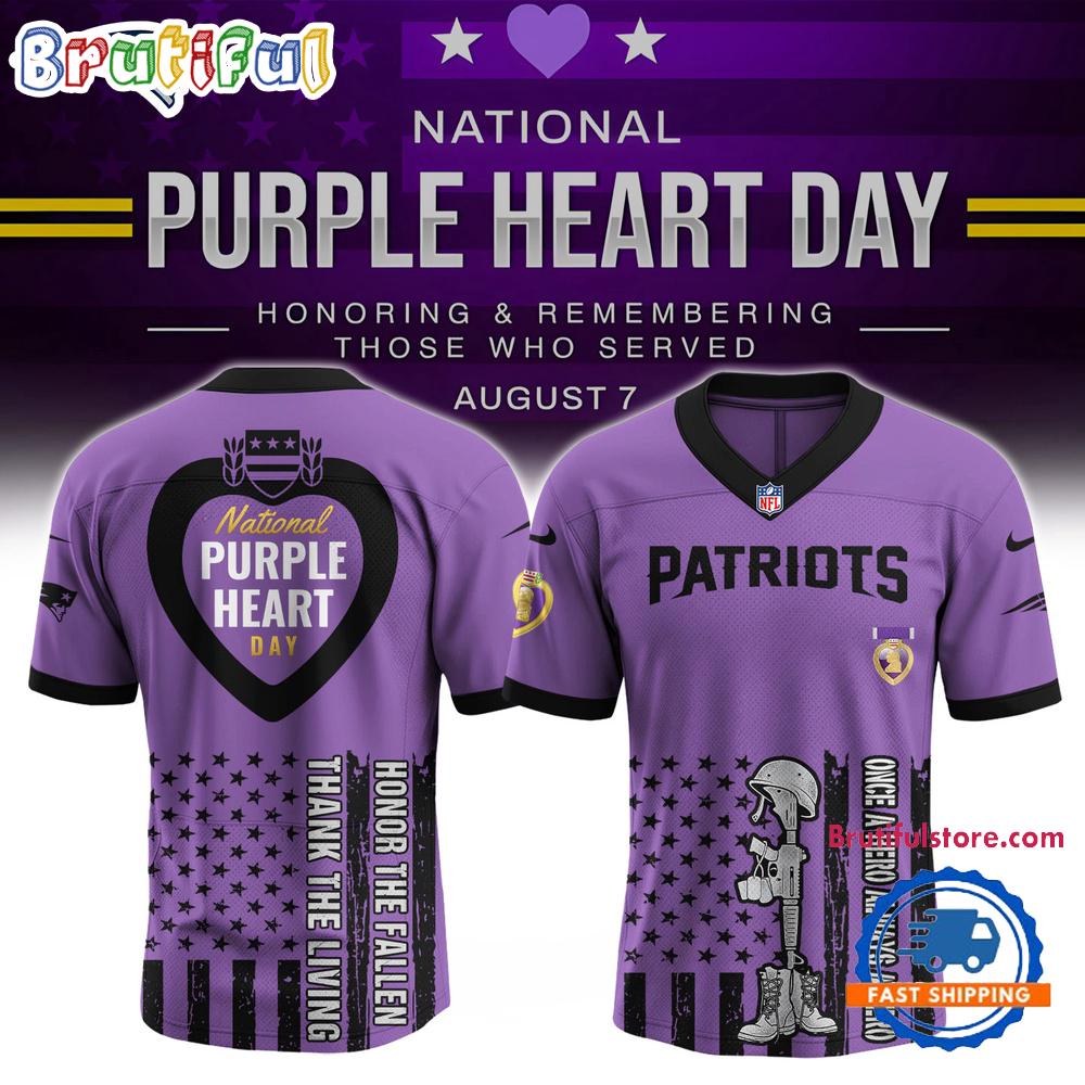 NFL New England Patriots Purple Heart Day Limited Edition Football Jersey