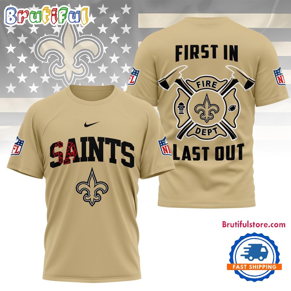 NFL New Orleans Saints Football Team Fire Dept Design T Shirt