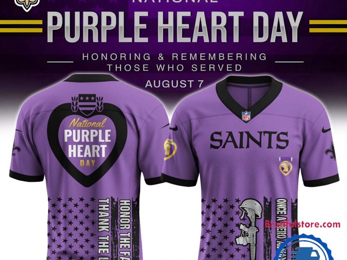 NFL New Orleans Saints Purple Heart Day Limited Edition Football