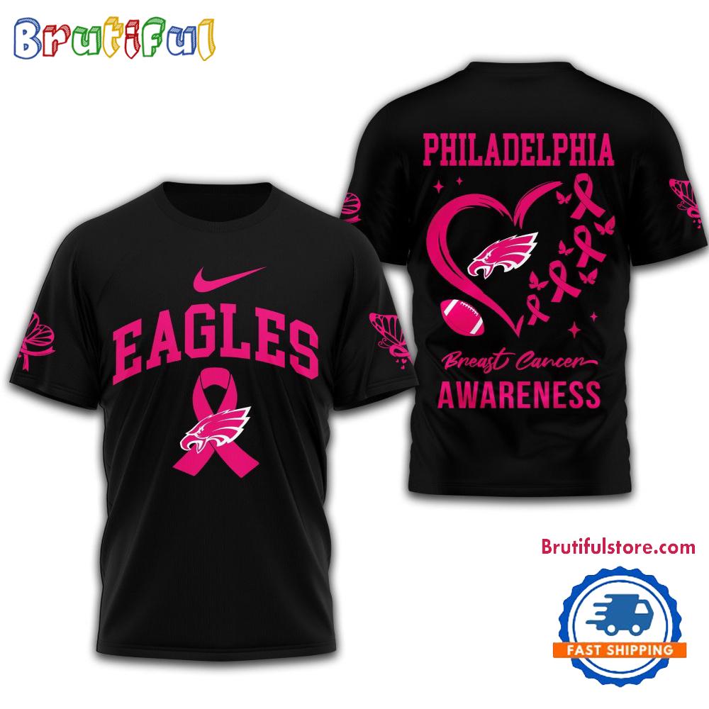 NFL Philadelphia Eagles Football 2025 New Design Breast Cancer Awareness 3D Shirt