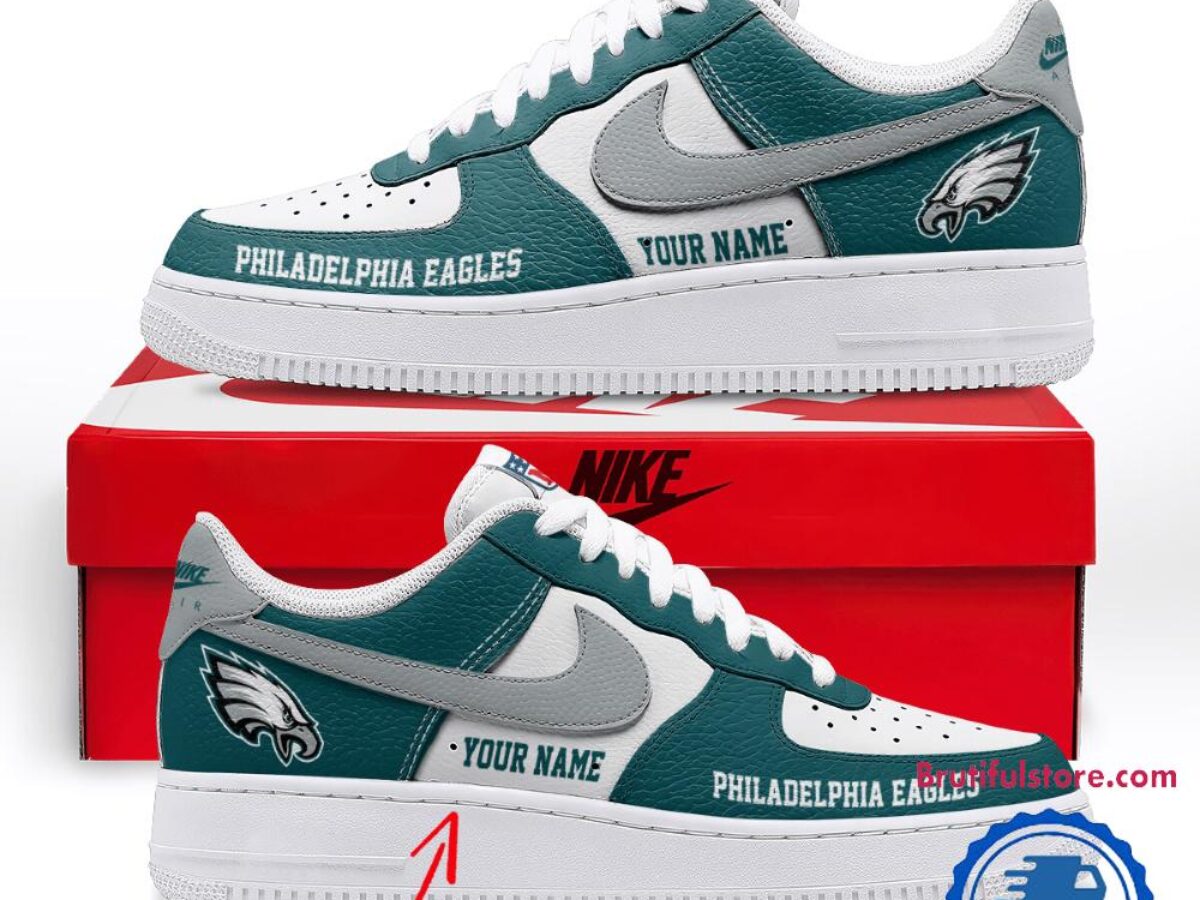 Philadelphia Eagles Sneakers Nike Air Force 1 Mens 12.5 Player Worn NFL Charity Philadelphia Eagles | Personalized Air Force 1, NFL  main image 2