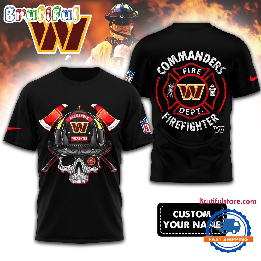 NFL Washington Commanders Football Team Fire Fighter Unisex 3D Shirt