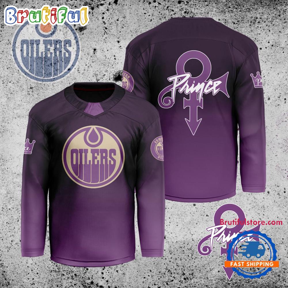 NHL Edmonton Oilers Personalized Prince Night Hockey Jersey