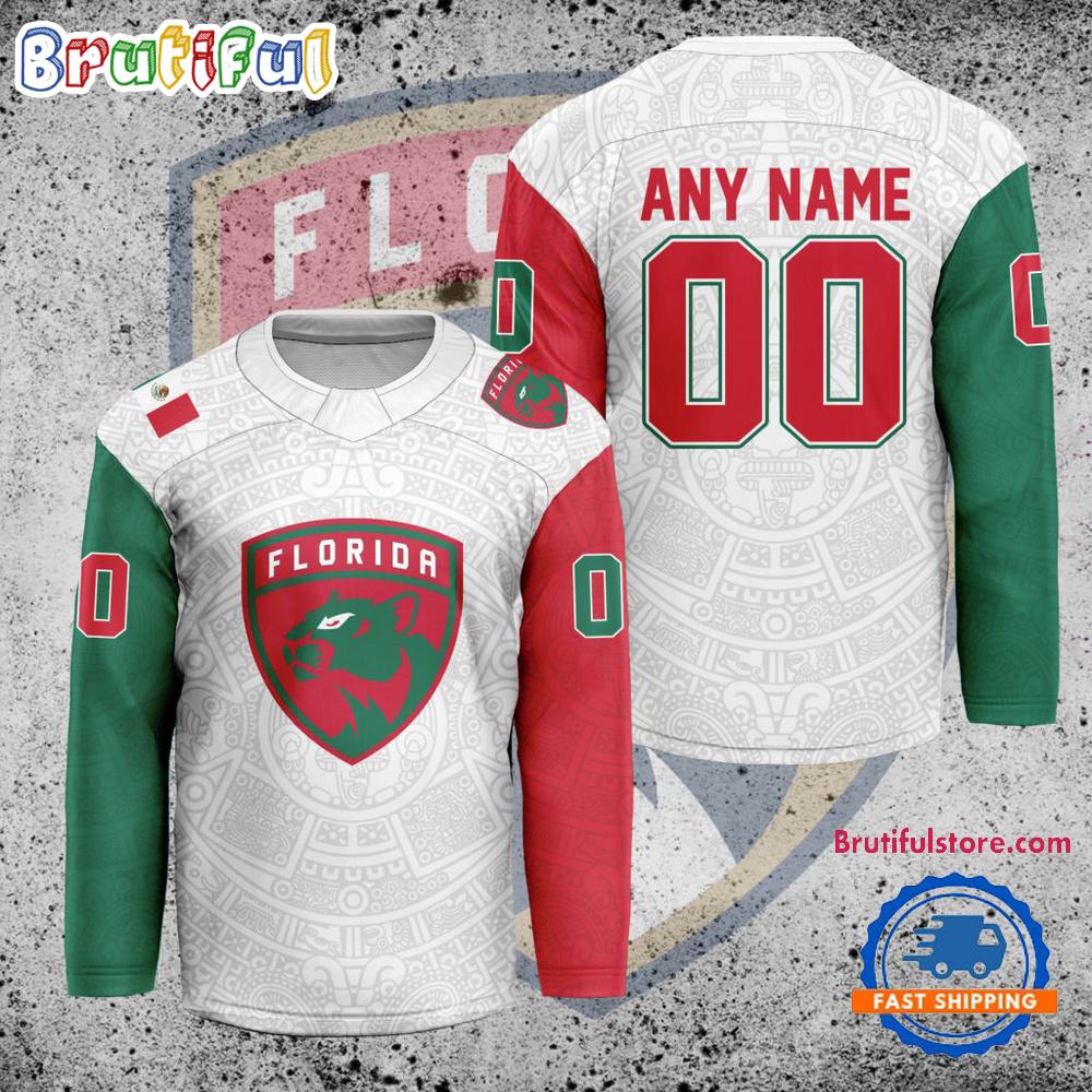 NHL Florida Panthers Personalized Mexican Heritage Hockey Jersey