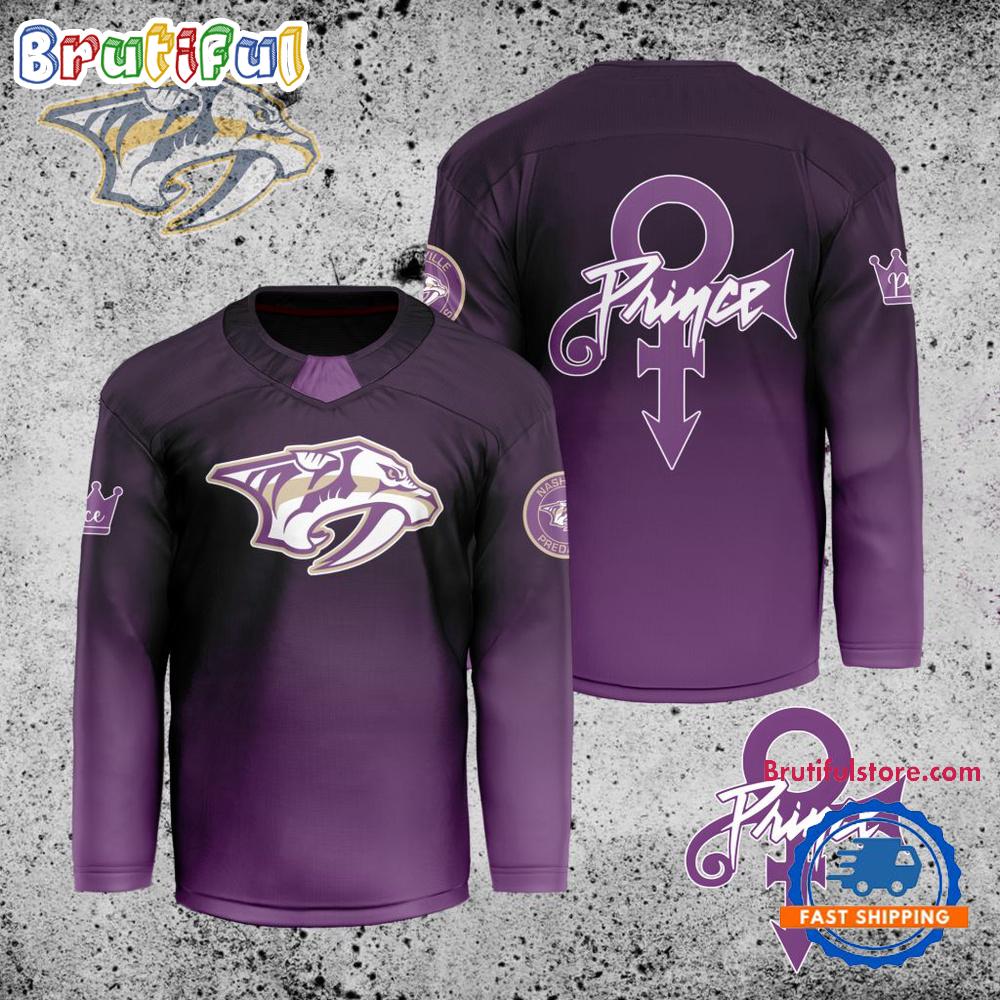 NHL Nashville Predators Personalized Prince Night Hockey Jersey
