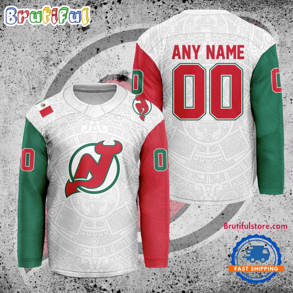 NHL New Jersey Devils Personalized Mexican Heritage Hockey Jersey