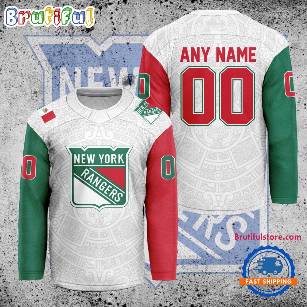 NHL New York Rangers Personalized Mexican Heritage Hockey Jersey