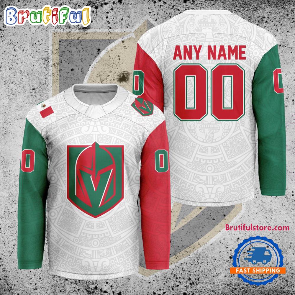 NHL Vegas Golden Knights Personalized Mexican Heritage Hockey Jersey