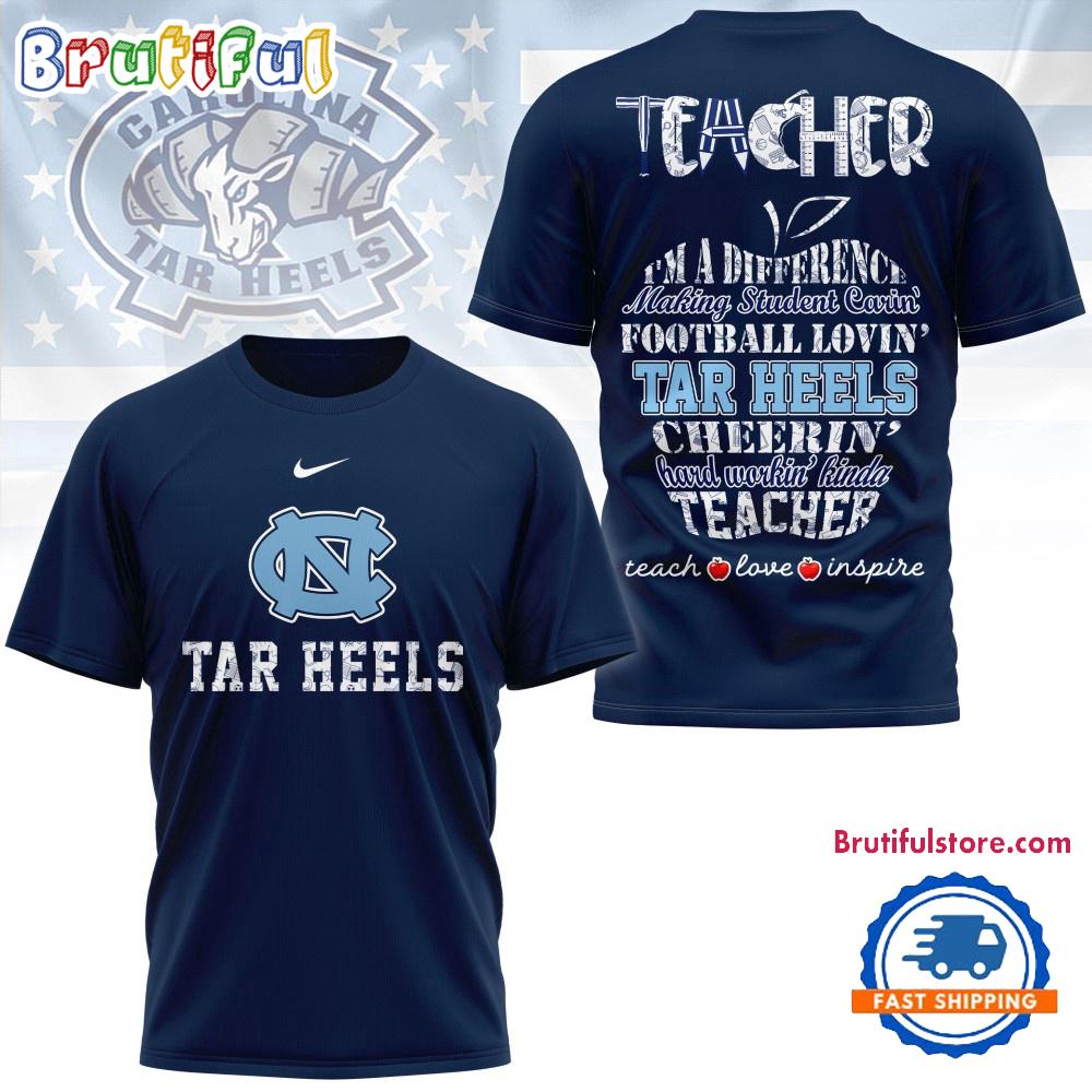 North Carolina Tar Heels Teacher Teach Love Inspire All Over Print Shirt