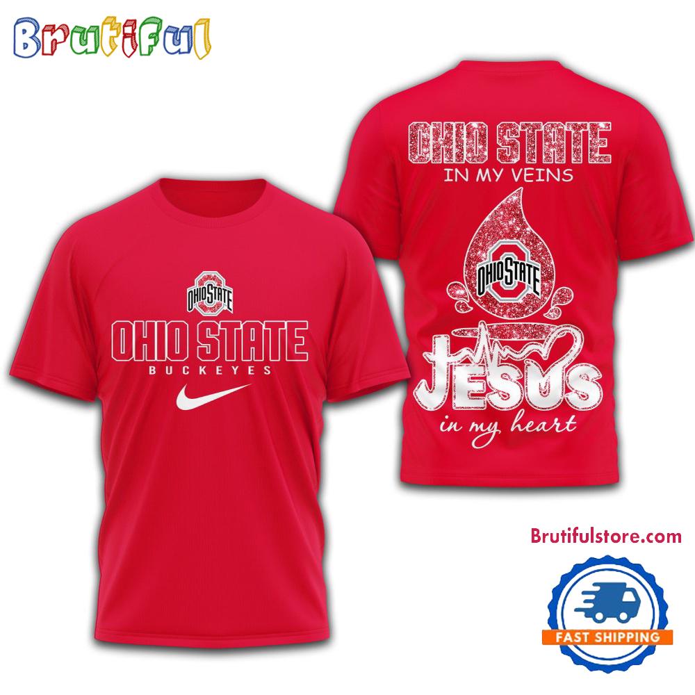 Ohio State Buckeyes Jesus In My Heart All Over Print Shirt