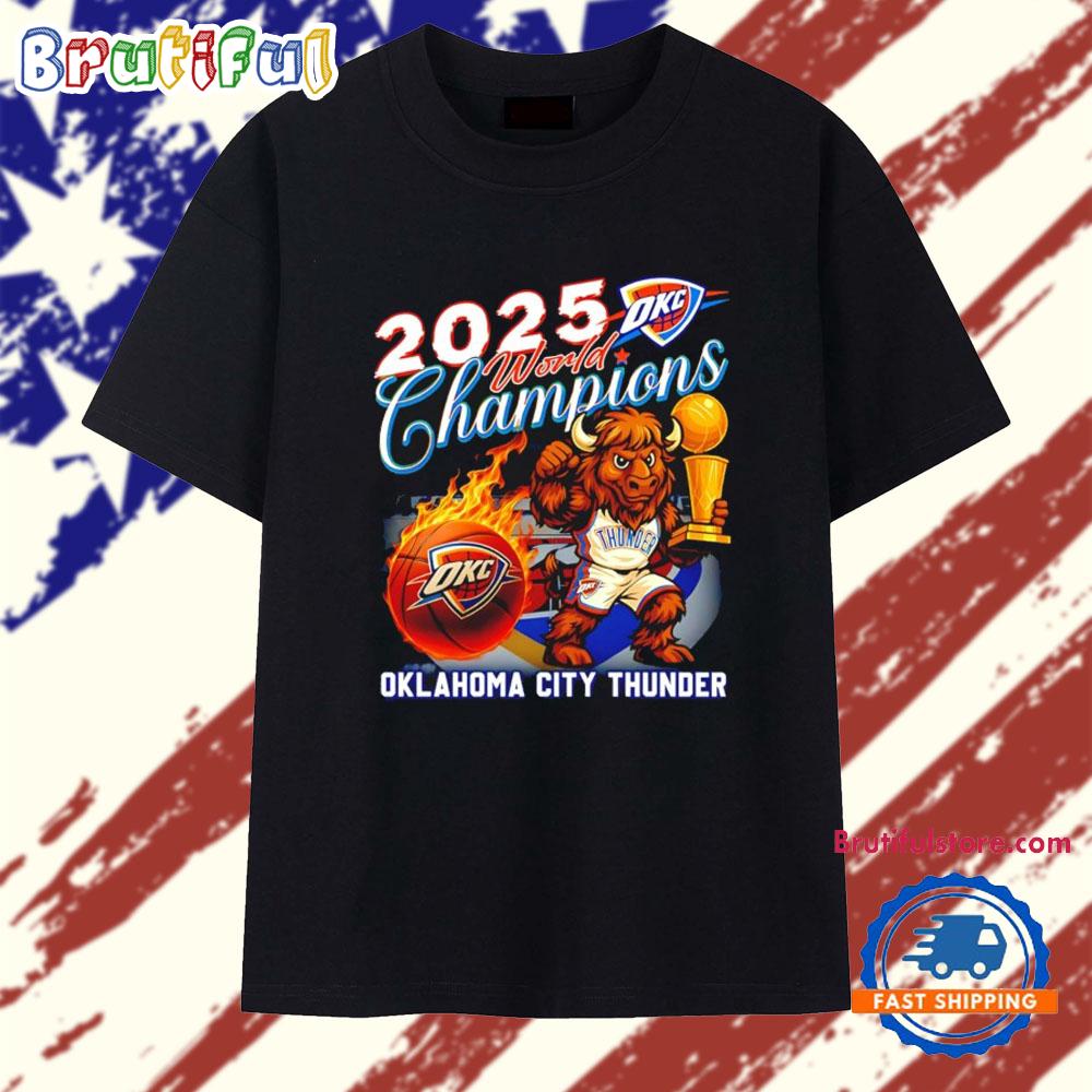 Oklahoma City Thunder 2025 World Champions Mascot T Shirt