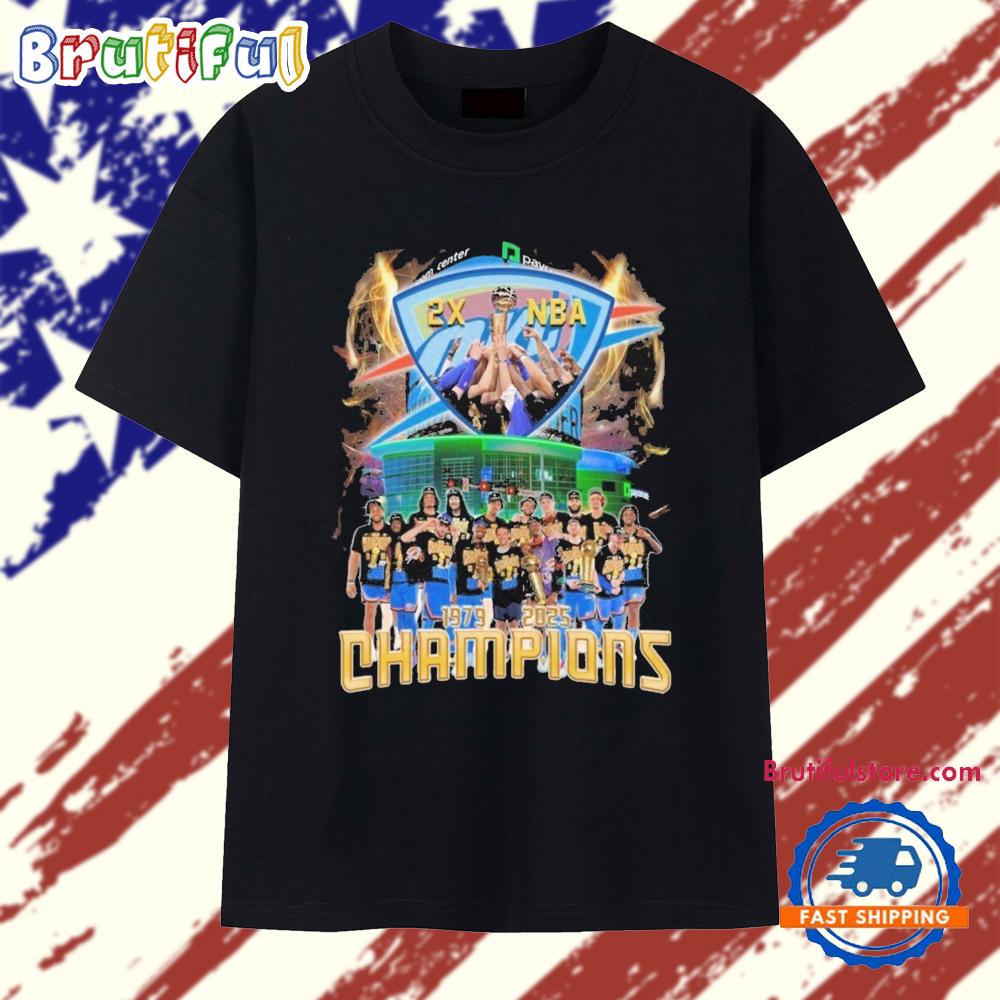 Oklahoma City Thunder 2X NBA Champions 1979-2025 T Shirt