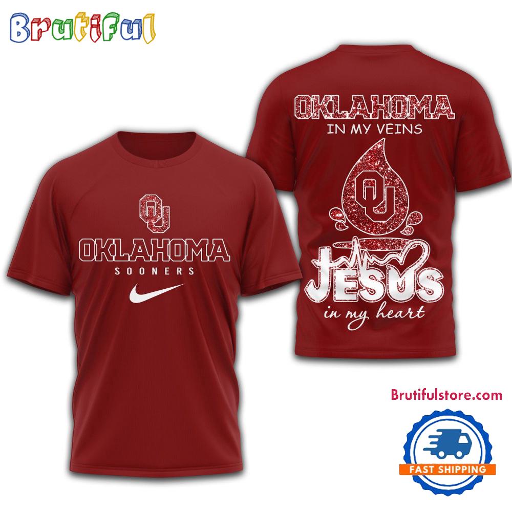 Oklahoma Sooners Jesus In My Heart All Over Print Shirt