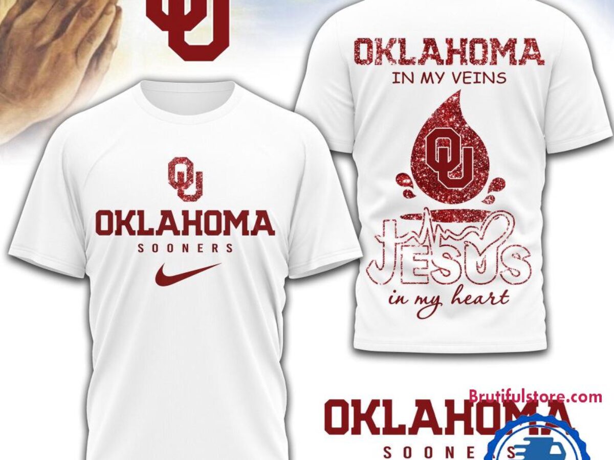 ❤uniBesion様❤ Oklahoma Sooners Jesus In My Heart Unissex 3D Shirt