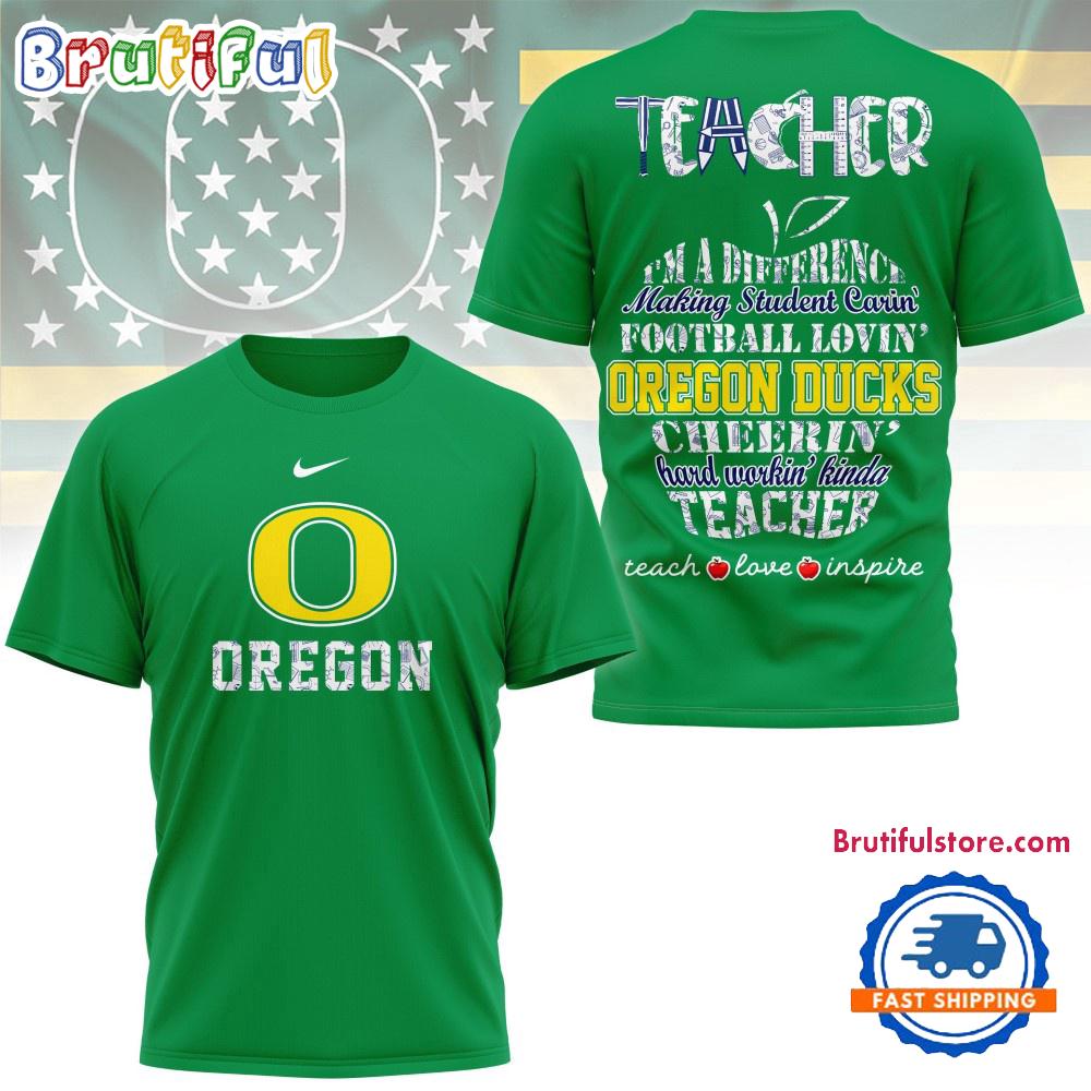 Oregon Ducks Teacher Teach Love Inspire All Over Print Shirt