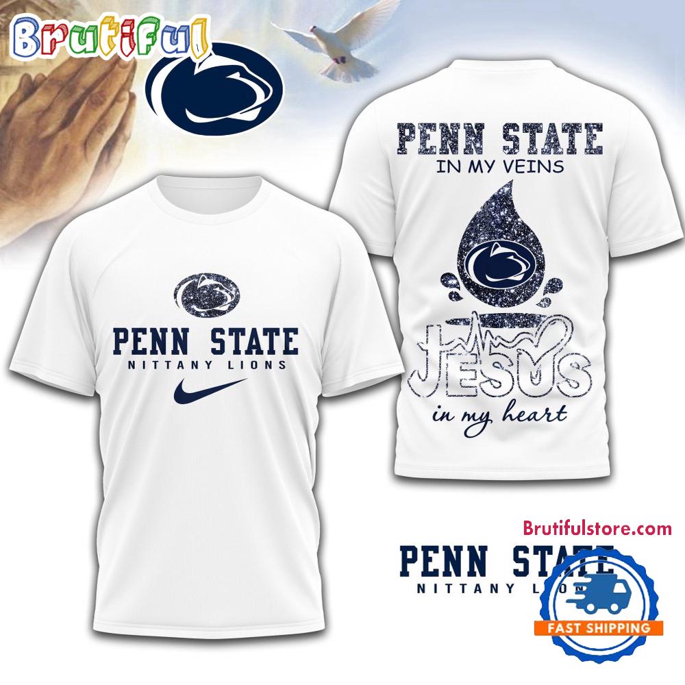 Penn State Nittany Lions Jesus In My Heart Unissex 3D Shirt