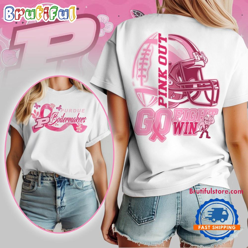 Purdue Boilermakers Tackle Breast Cancer New Design Unisex T Shirt