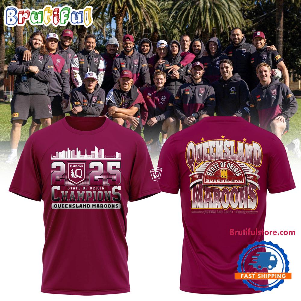 Queensland Maroons Champions No Luck Just Legacy 2025 3D Shirt