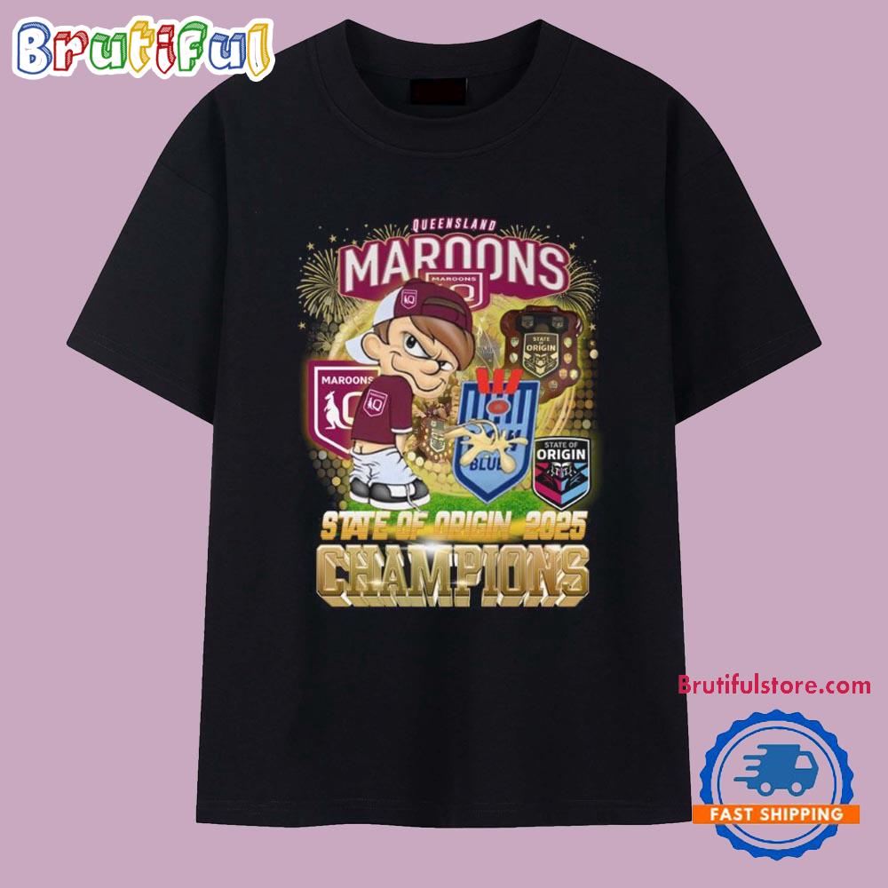 Queensland Maroons State Of Origin Champions 2025 Vintage T Shirt