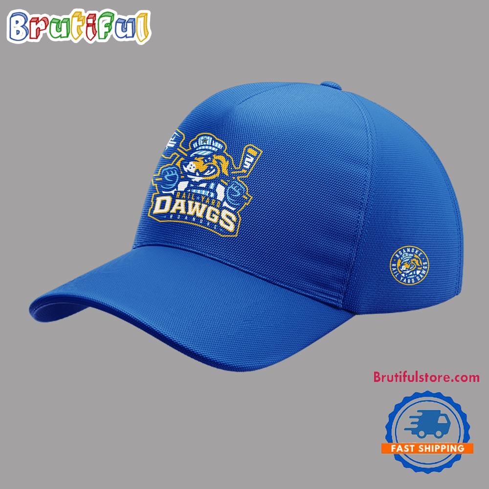 Roanoke Rail Yard Dawgs 2025 New Logo Blue Baseball Cap