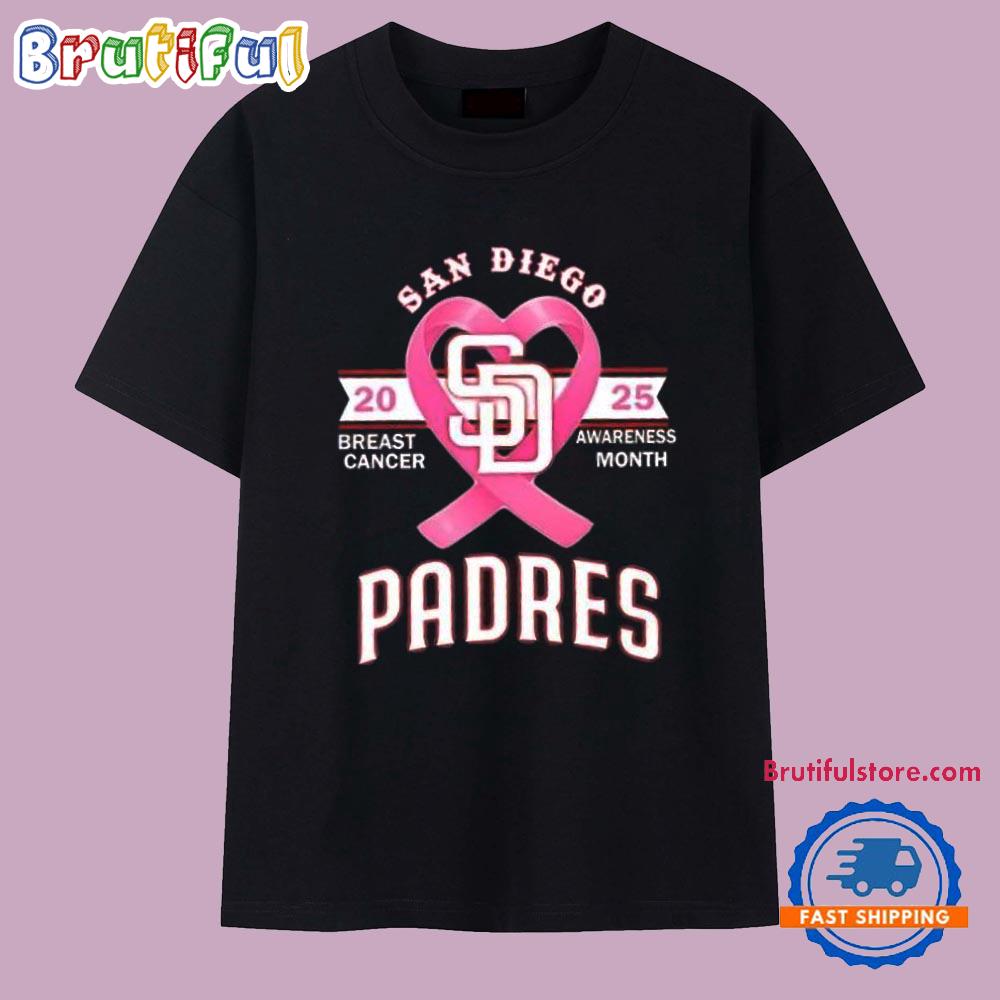 San Diego Padres 2025 Breast Cancer Awareness Month T Shirt