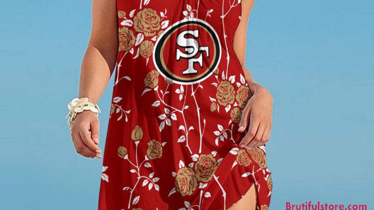 49ers maxi dress Women's '47 Black/Scarlet San Francisco 49ers Ultra Maxi Dress