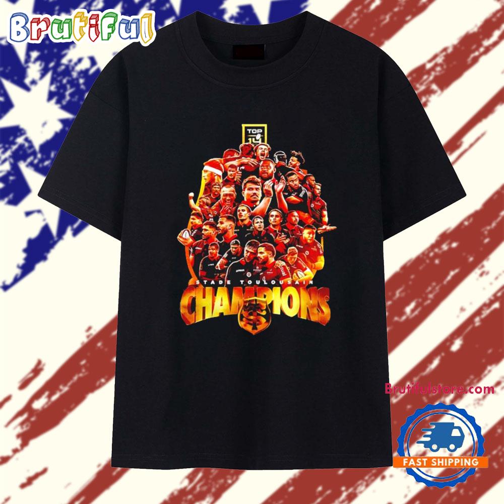 Stade Toulousain Rugby Champions du Top 14 Noire T Shirt