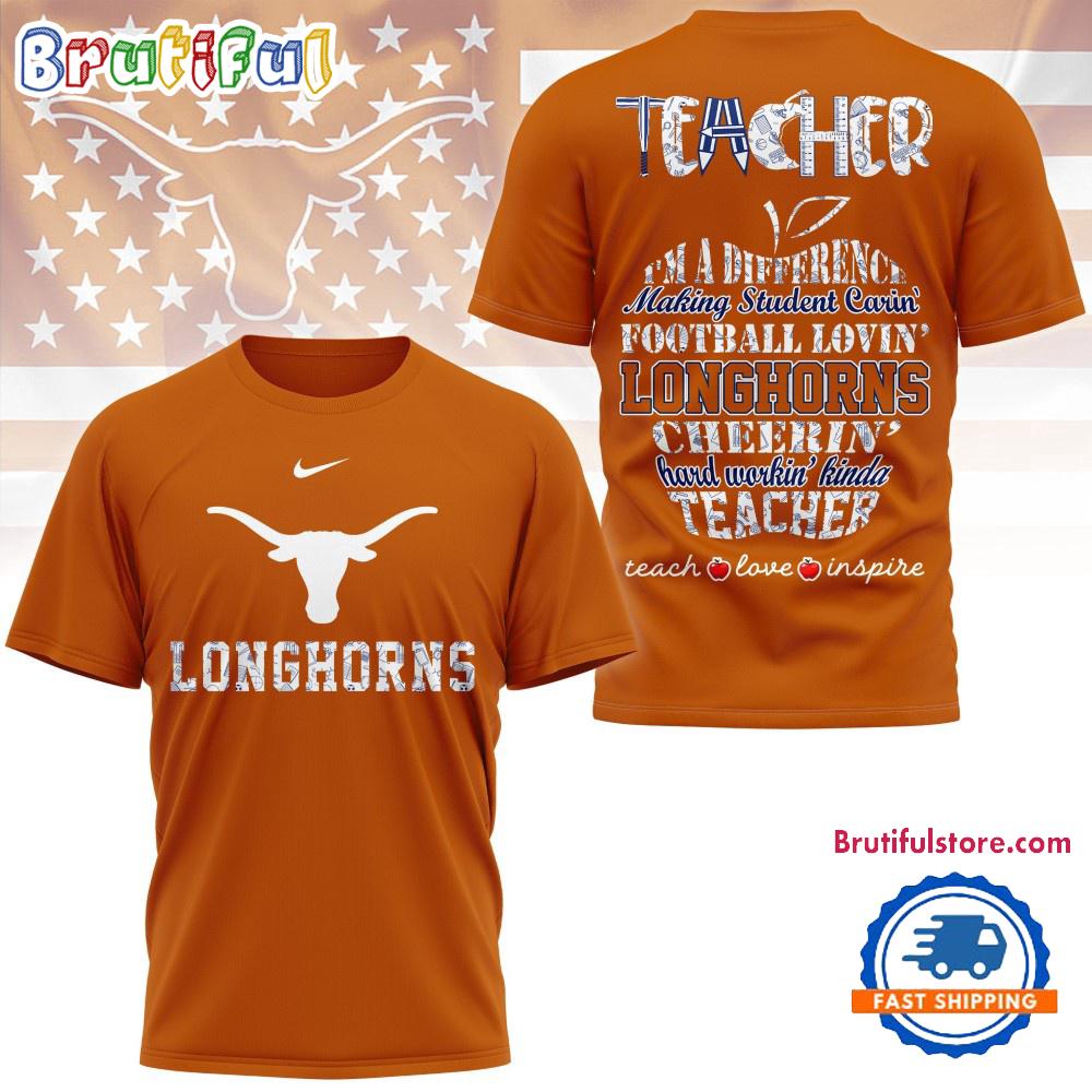 Texas Longhorns Teacher Teach Love Inspire All Over Print Shirt