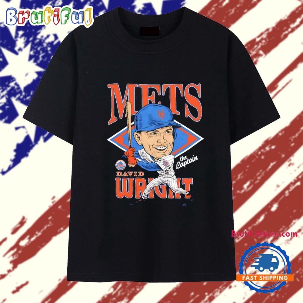 The Captain David Wright New York Mets Caricature Signature T Shirt