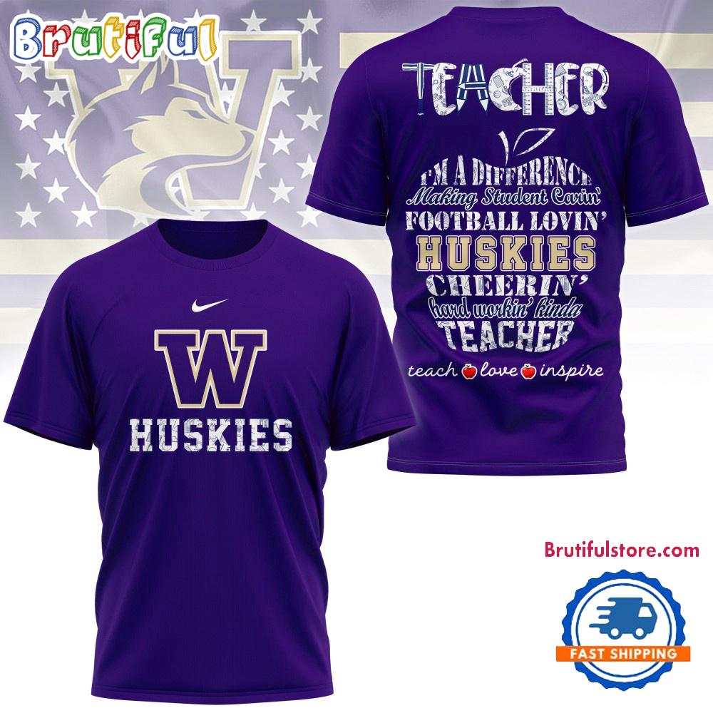Washington Huskies Teacher Teach Love Inspire All Over Print Shirt