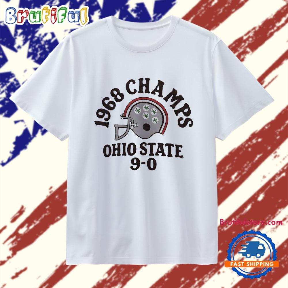 1968 Champs Ohio State National 9-0 Helmet T Shirt