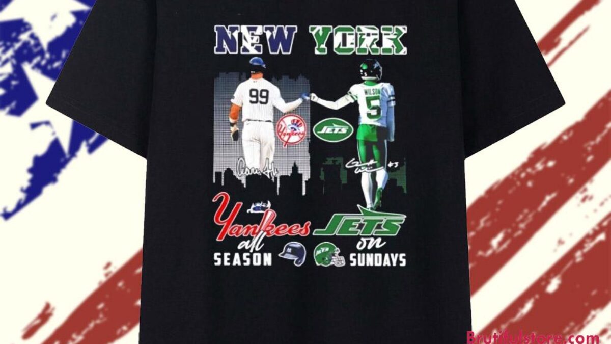 Aaron Judge and Zach Wilson Yankees all Season Jets on Sundays T Shirt