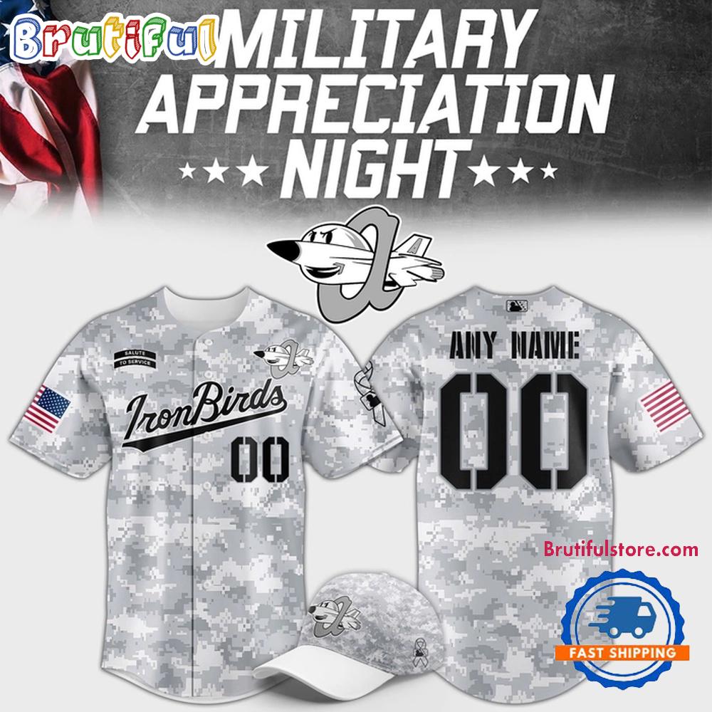 Aberdeen IronBirds Military Appreciation Night 2025 Baseball Jersey