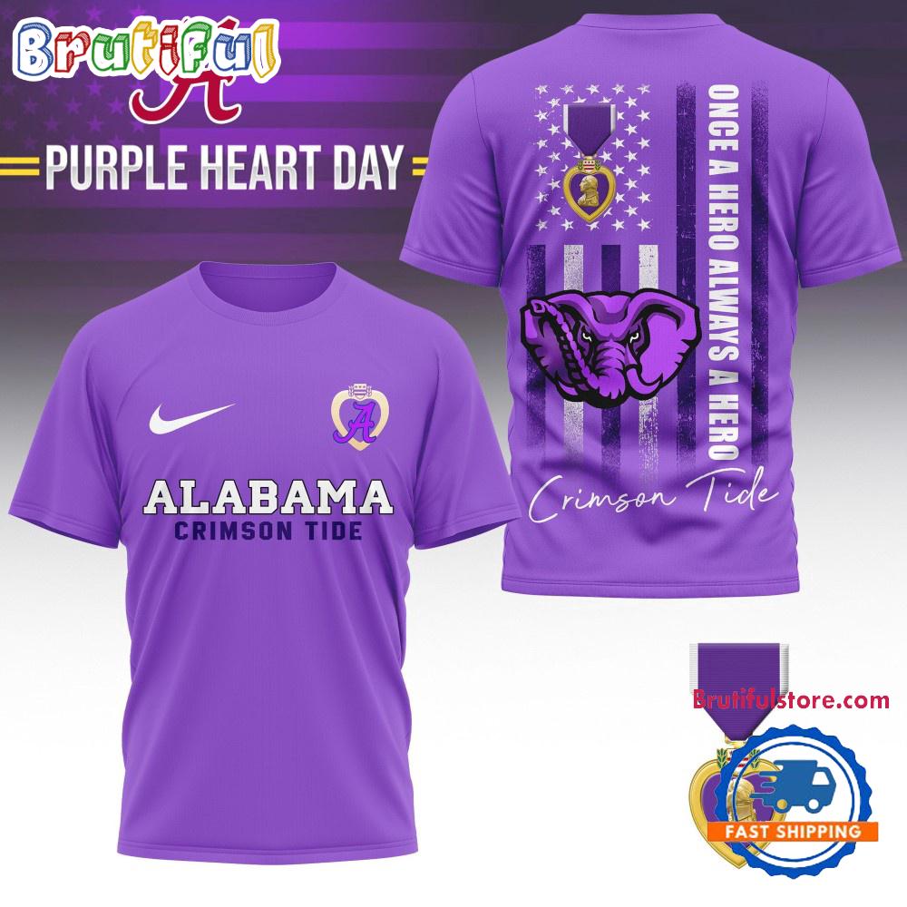 Alabama Crimson Tide NCAA National Purple Heart Day Unisex 3D Shirt