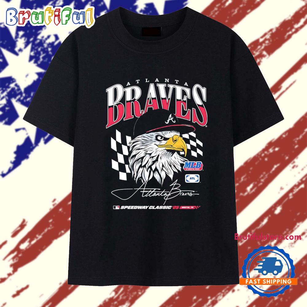 Atlanta Braves MLB Speedway Classic 2025 Eagle Checkered T Shirt