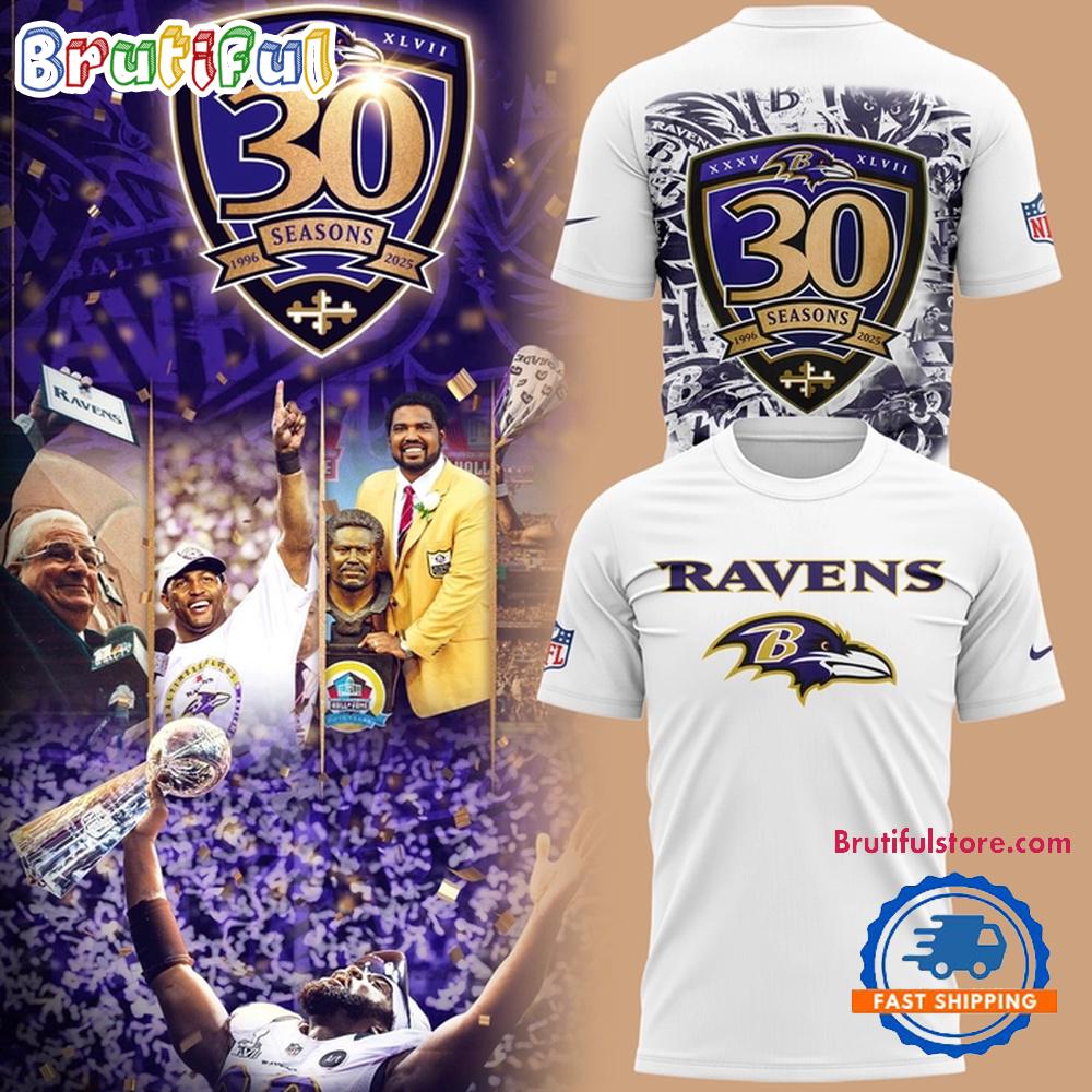 Baltimore Ravens 30 Season 1996 -2026 Limited T Shirt