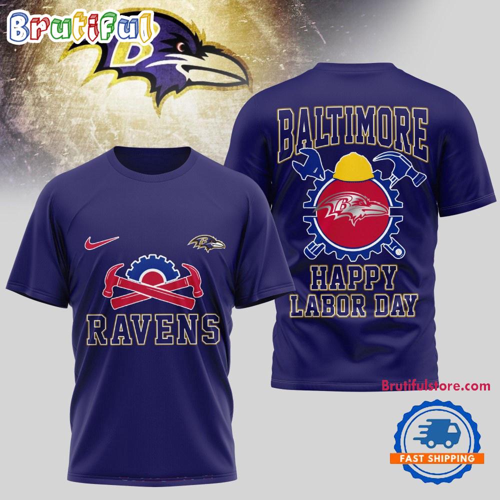 Baltimore Ravens NFL Happy Labor Day 2025 Uniesx 3D Shirt