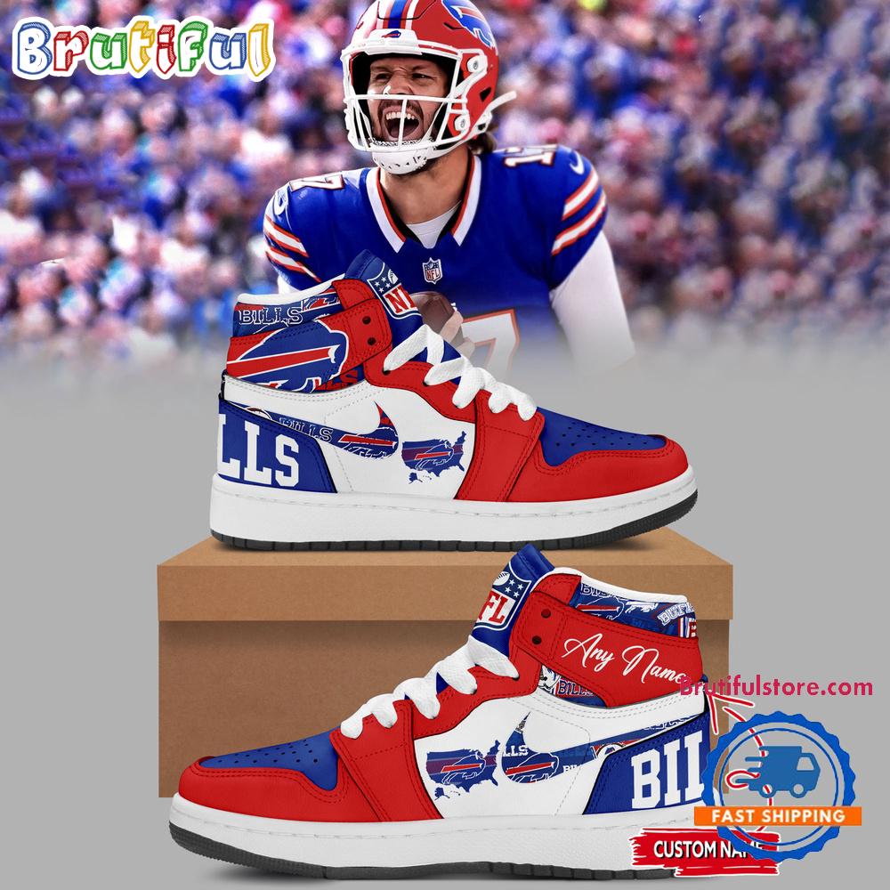 Buffalo Bills Throwback New Design Air Jordan1 Hightop Shoes
