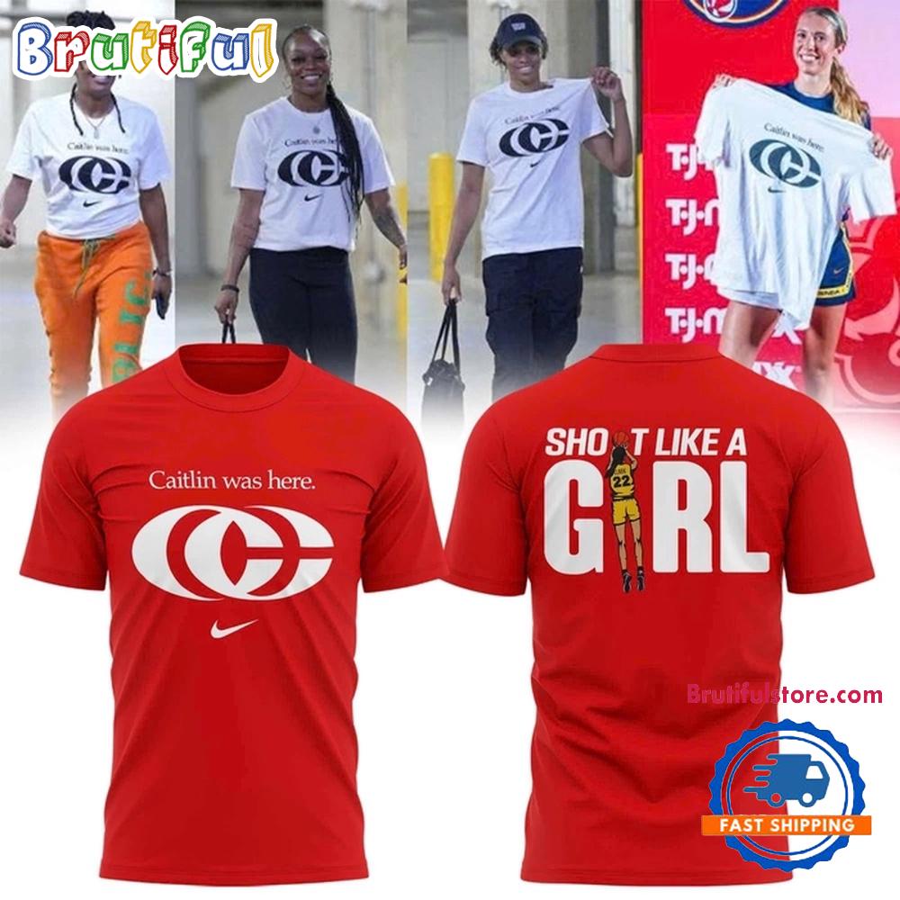 Caitlin Clark WNBA Caitlin Was Here 2025 Red T Shirt