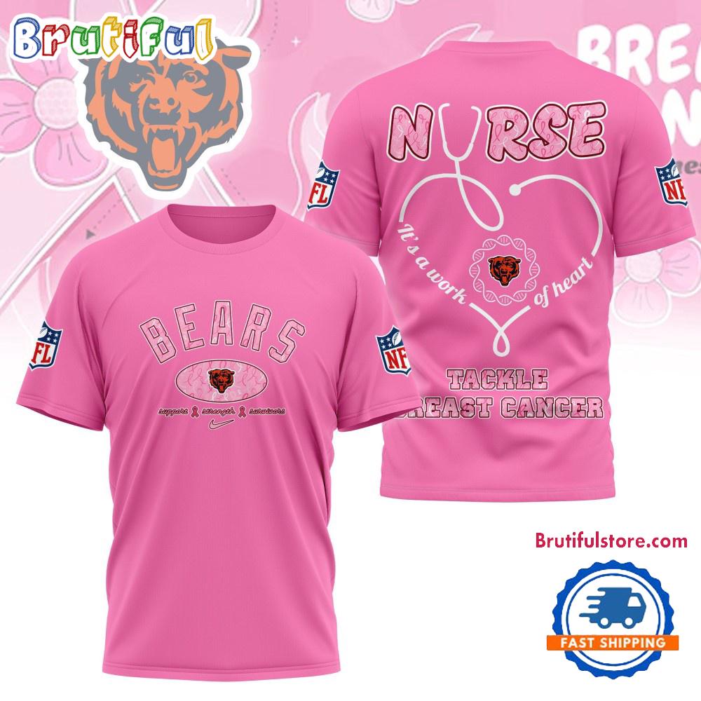 Chicago Bears Nurse Breast Cancer Awareness Limited Ediition 3D Shirt