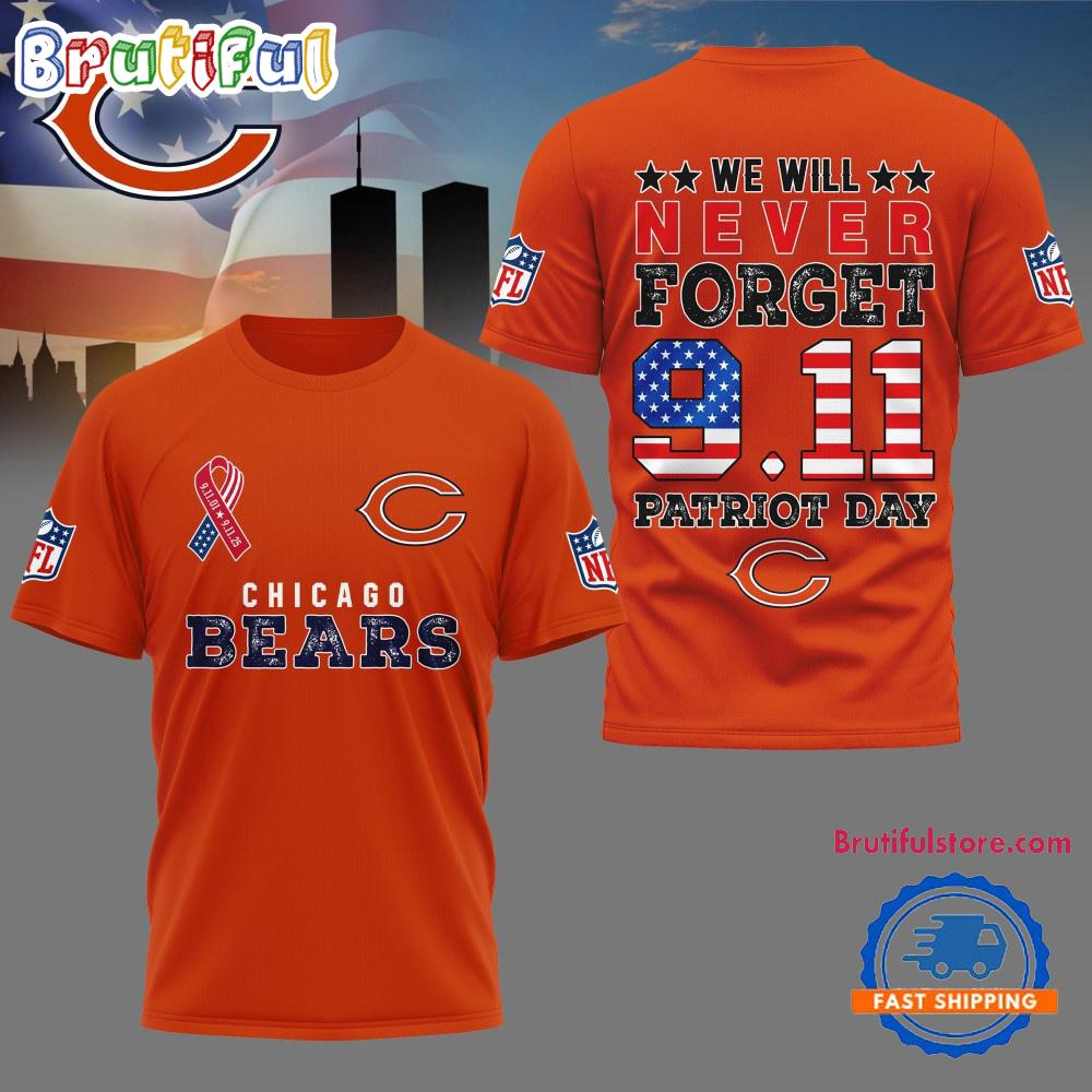 Chicago Bears We Will Never Forget 9 11 Patriot Day 2025 Unisex 3D Shirt