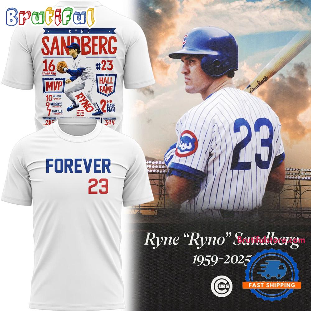 Chicago Cubs Ryne Sandberg Forever White T Shirt